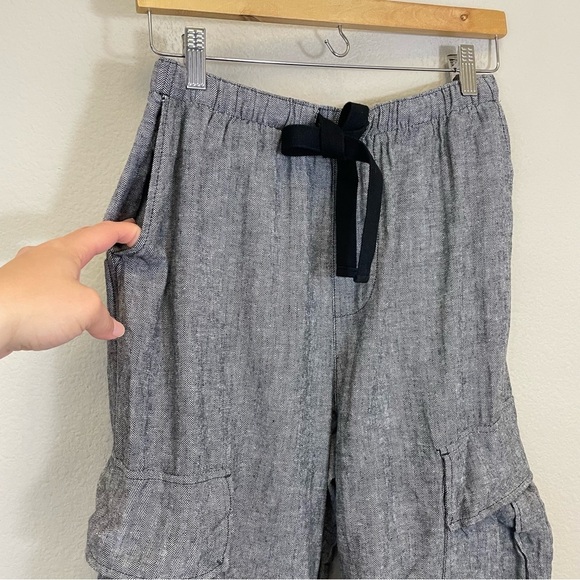 BDG Women’s Black Linen Blend Baggy Cargo Drawstring Pants Size M - Picture 5 of 9